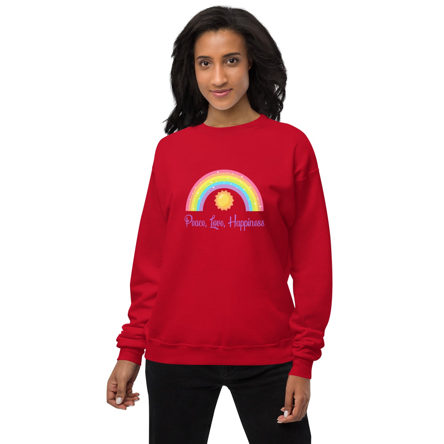 Peace, Love , Happiness Unisex fleece sweatshirt