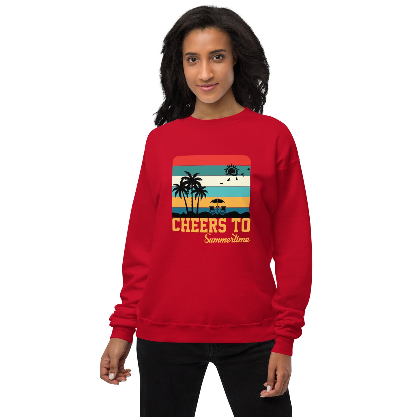 Cheers To Summertime Unisex fleece sweatshirt