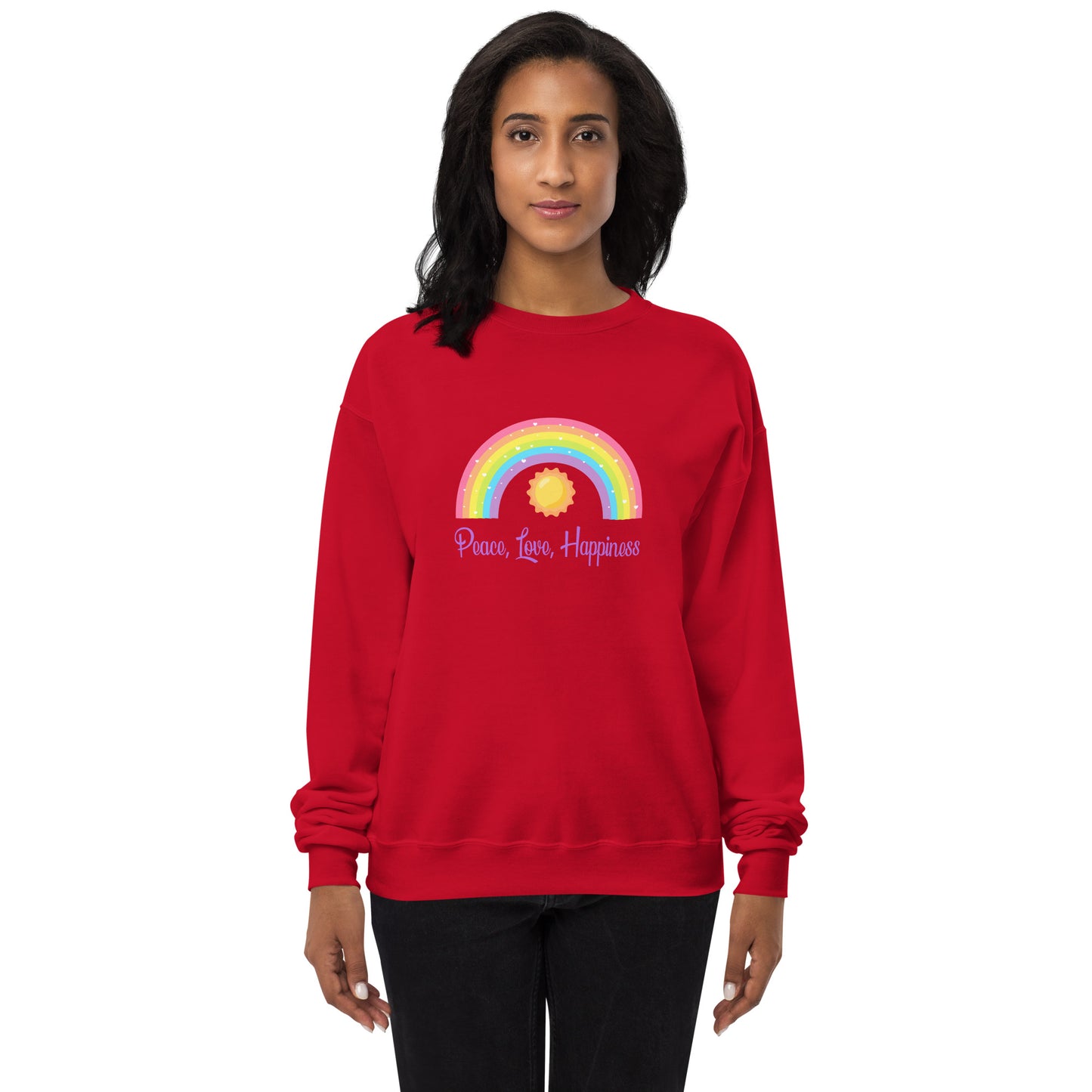 Peace, Love , Happiness Unisex fleece sweatshirt