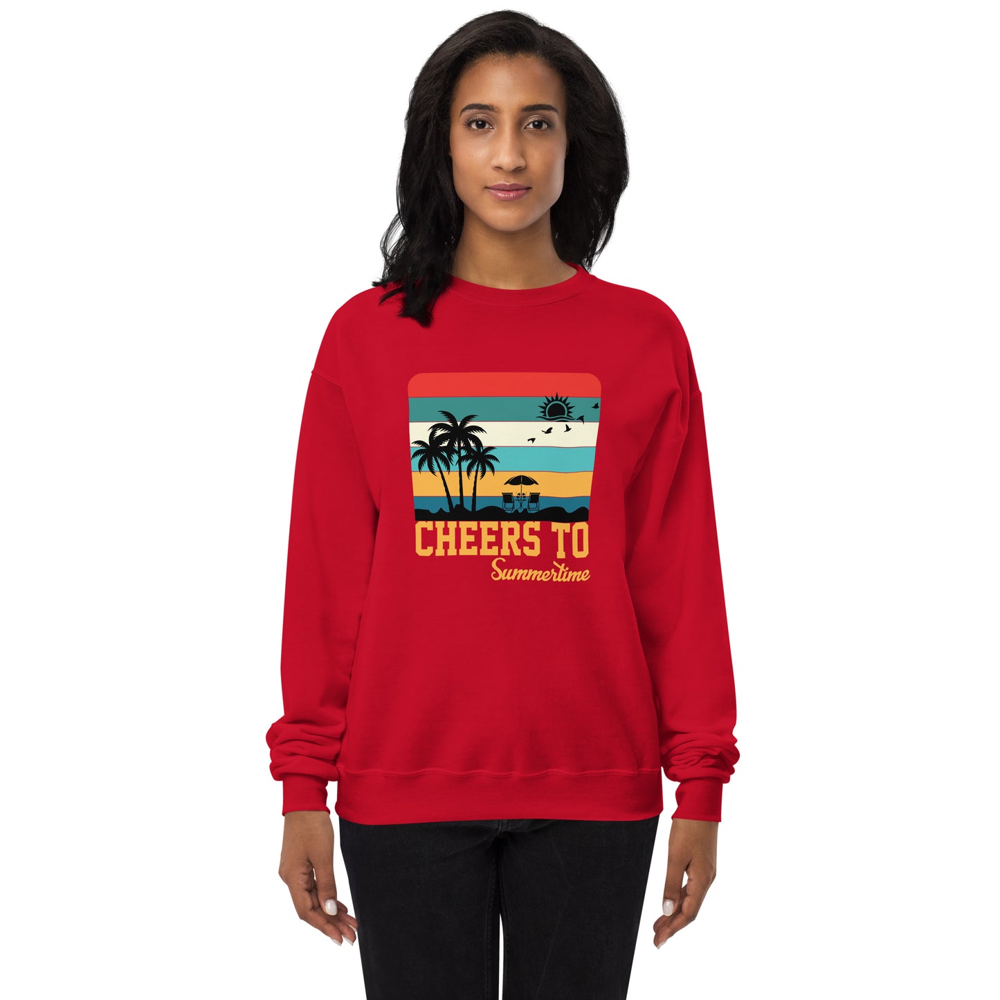 Cheers To Summertime Unisex fleece sweatshirt