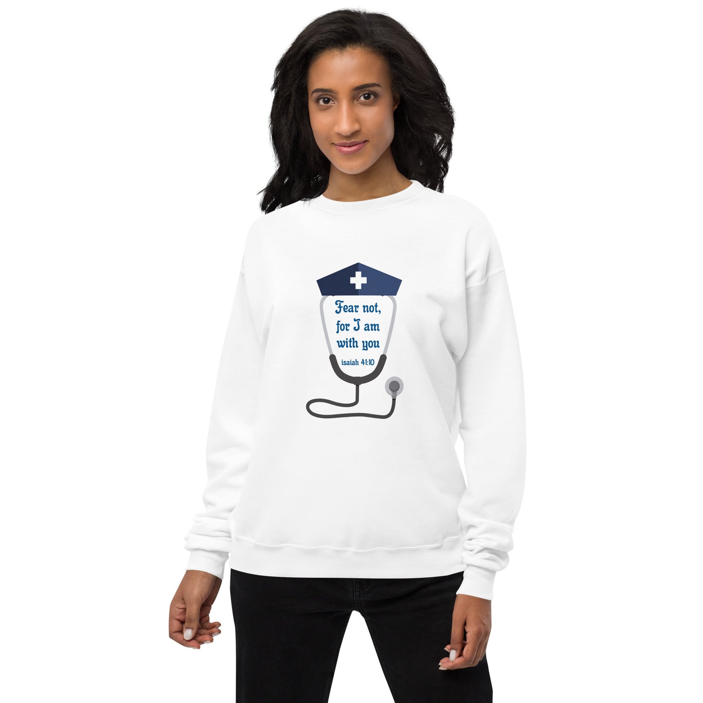 Fear Not For I Am With You Unisex fleece sweatshirt