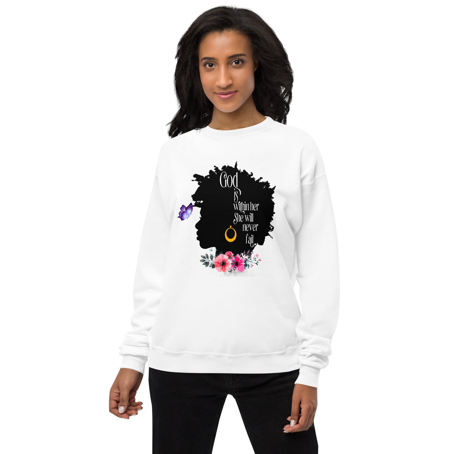 God Is Within Her Unisex fleece sweatshirt