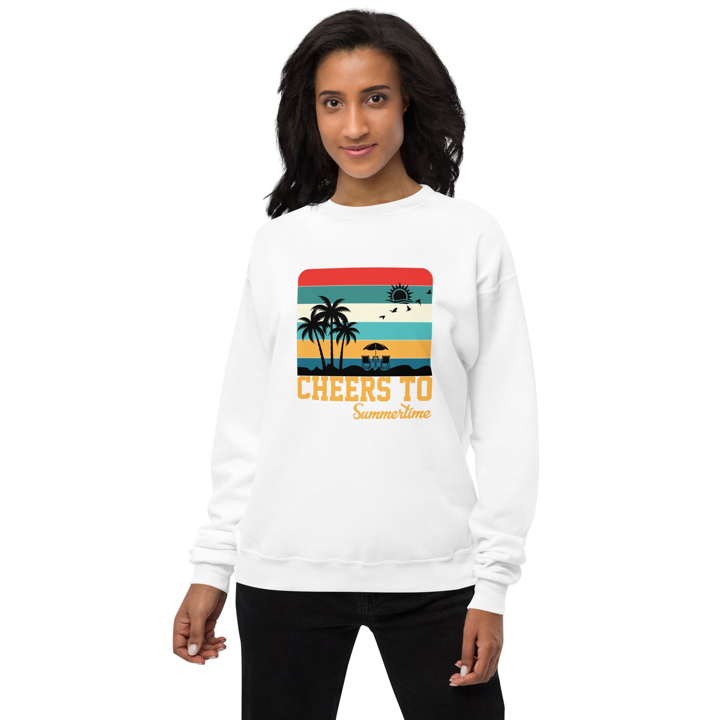 Cheers To Summertime Unisex fleece sweatshirt