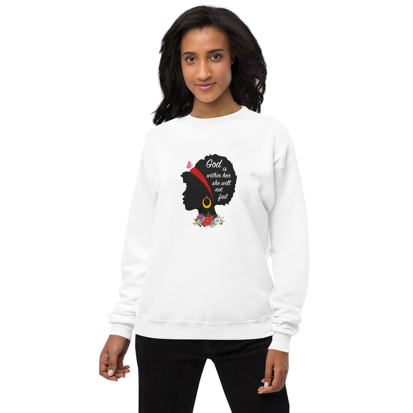 God Is Within Her She Will Not Fail Unisex fleece sweatshirt