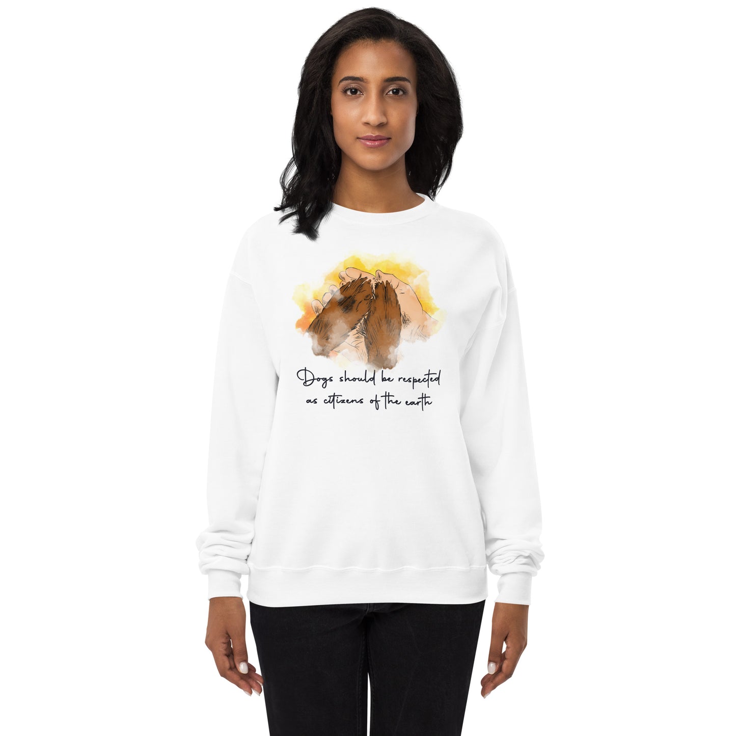 Dogs Should Be Respected Unisex fleece sweatshirt