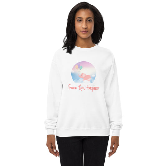 Peace, Love, Happiness Unisex fleece sweatshirt