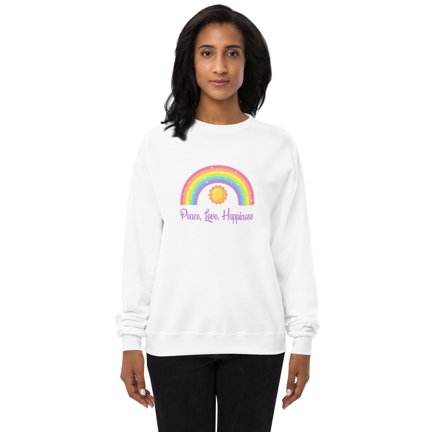 Peace, Love , Happiness Unisex fleece sweatshirt