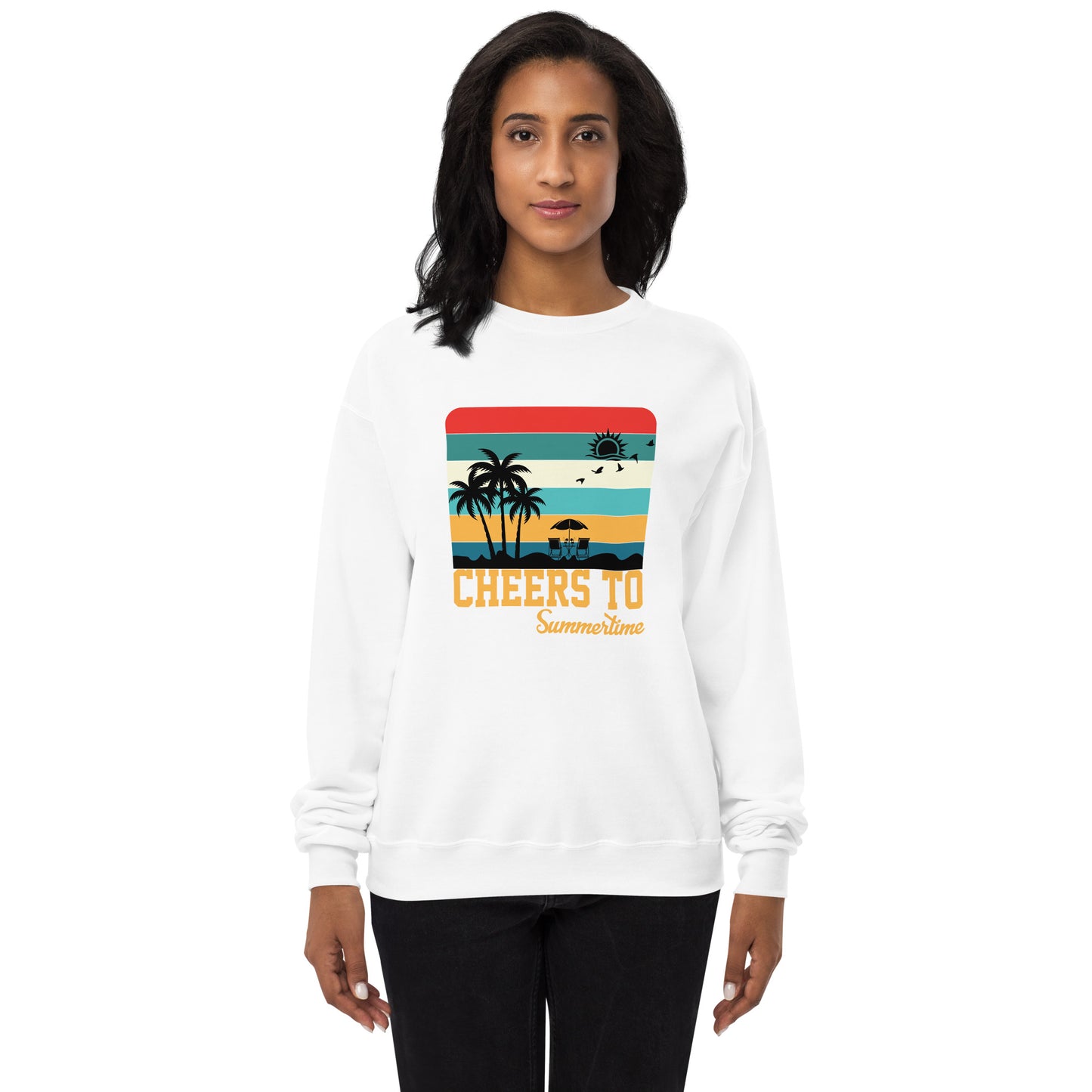 Cheers To Summertime Unisex fleece sweatshirt