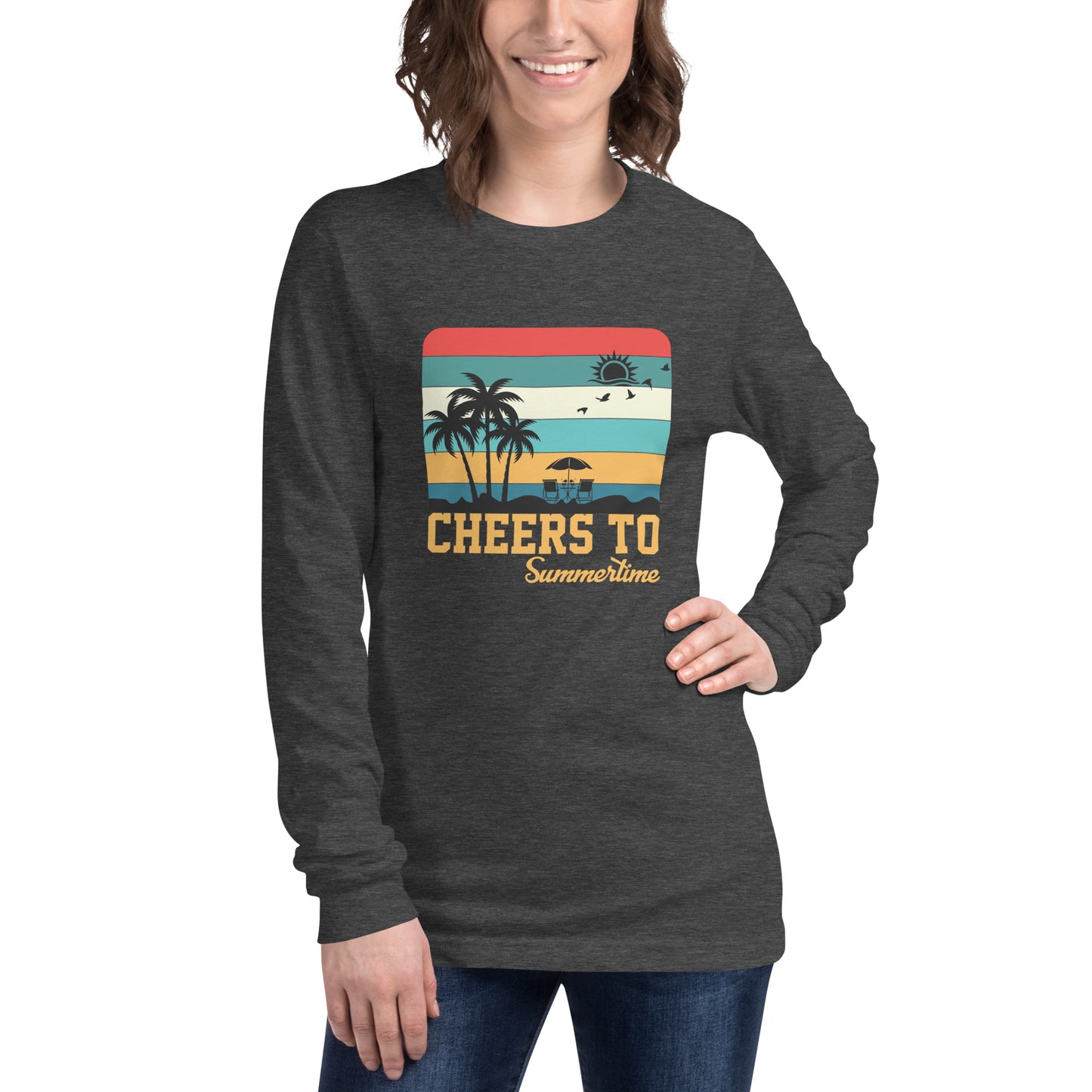 Cheers To Summertime Unisex Long Sleeve Tee