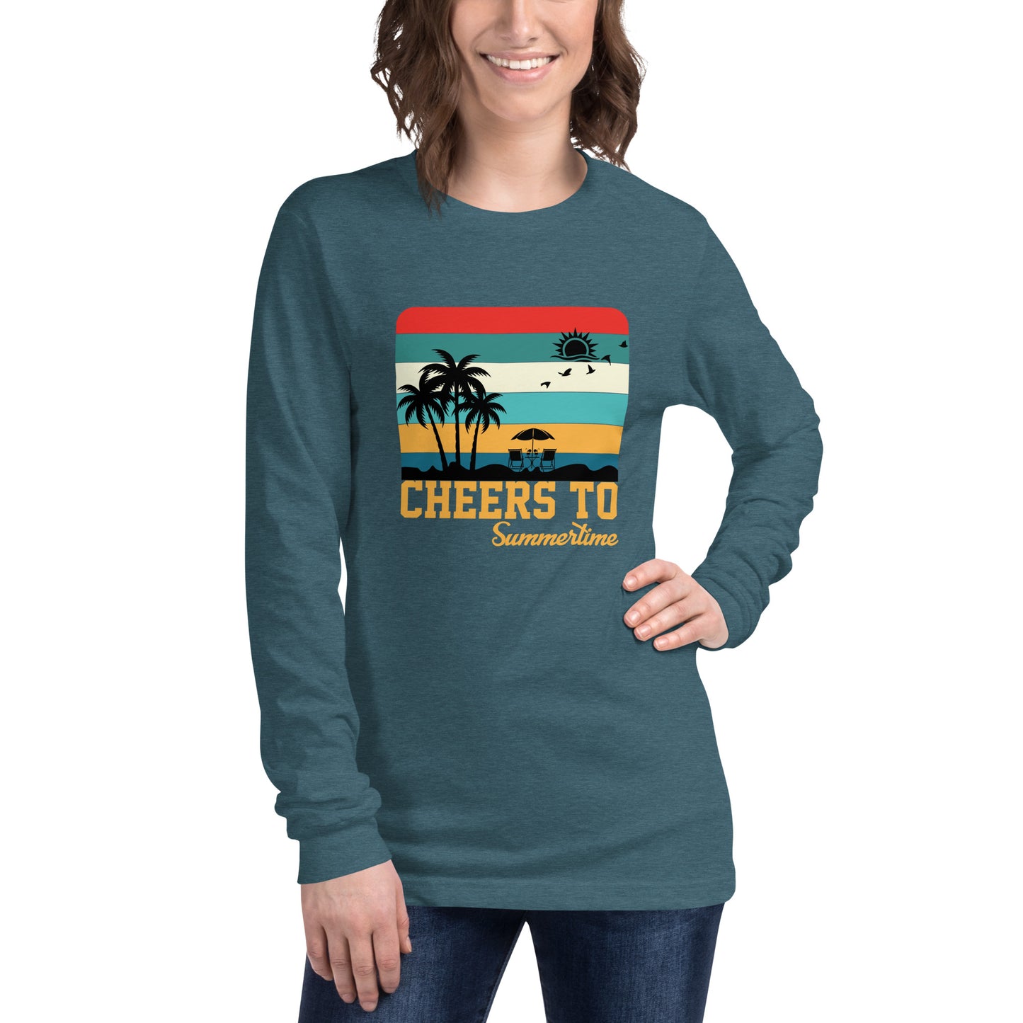 Cheers To Summertime Unisex Long Sleeve Tee