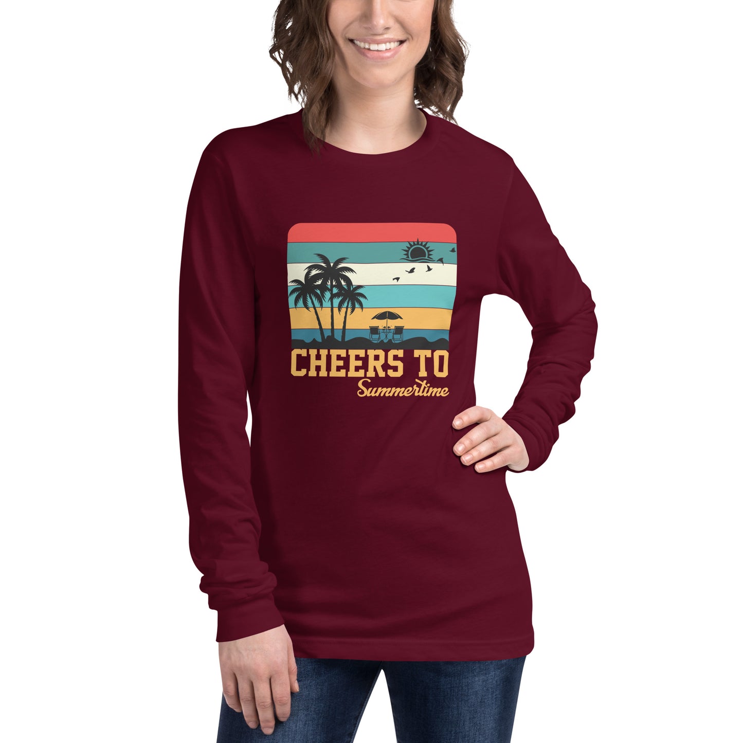 Cheers To Summertime Unisex Long Sleeve Tee