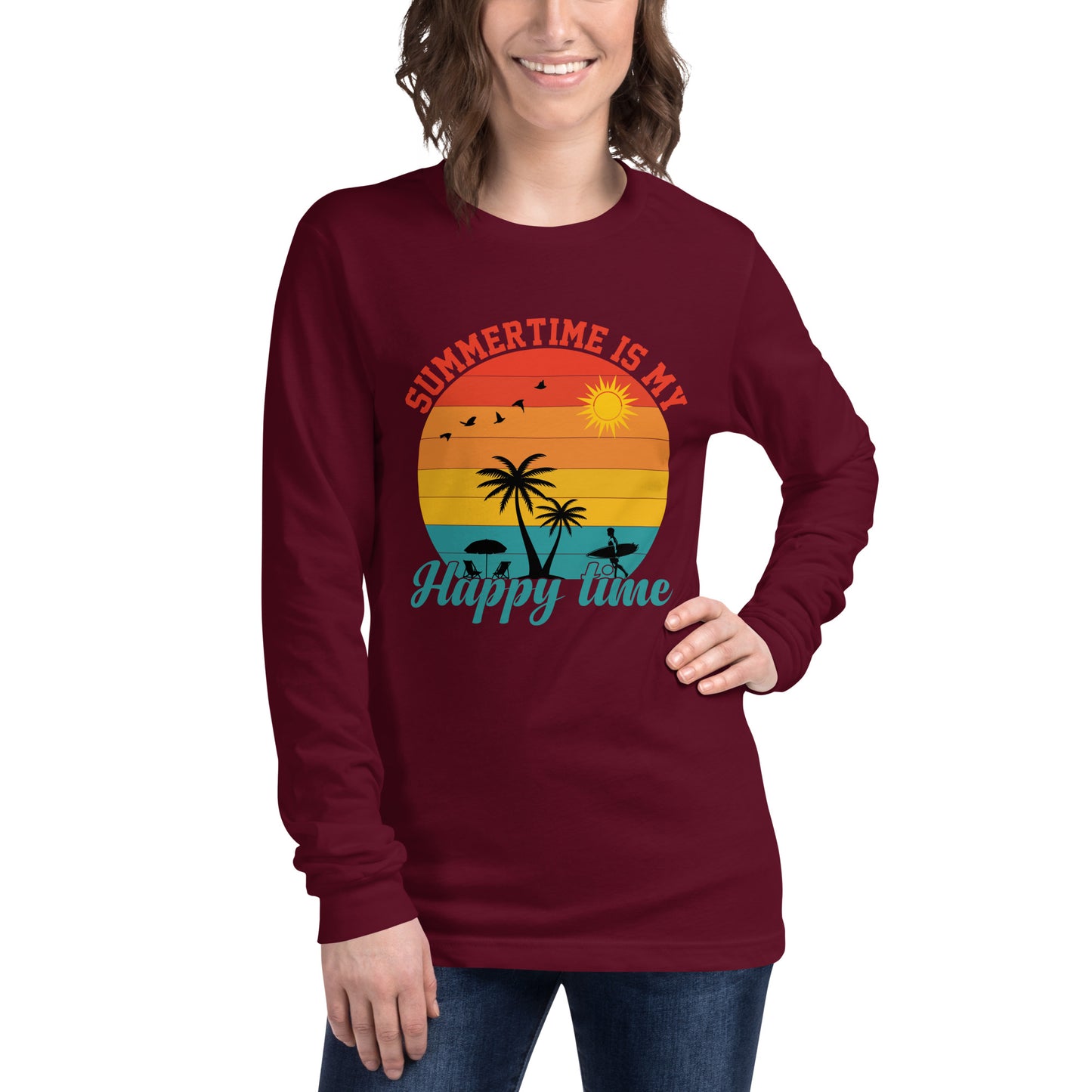 Summertime Is My Happy Time Unisex Long Sleeve Tee