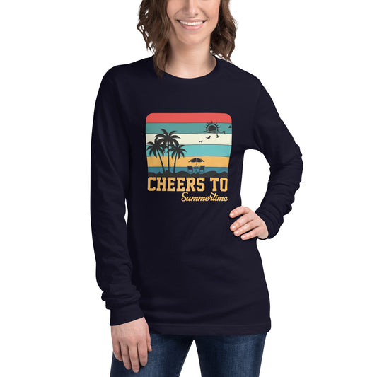 Cheers To Summertime Unisex Long Sleeve Tee