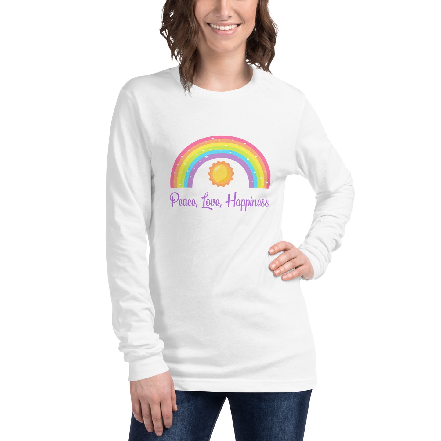 Peace, Love, Happiness Unisex Long Sleeve Tee