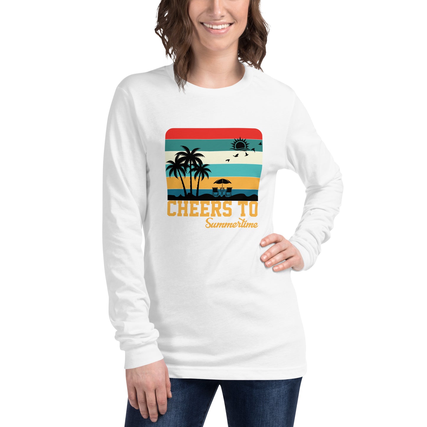 Cheers To Summertime Unisex Long Sleeve Tee