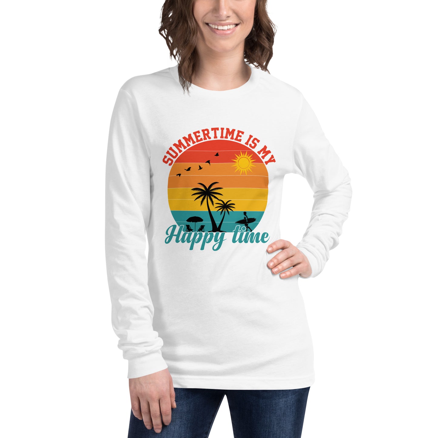 Summertime Is My Happy Time Unisex Long Sleeve Tee