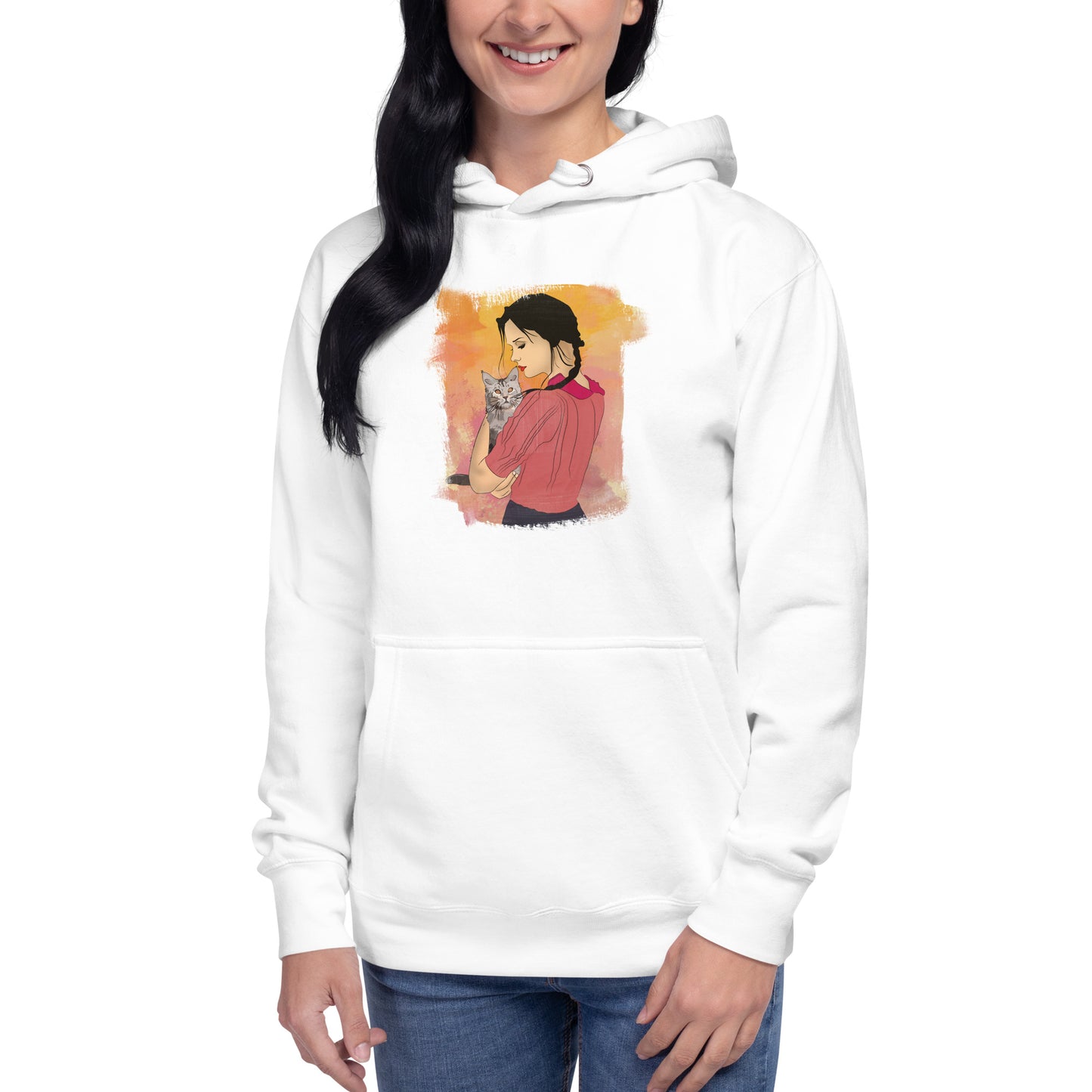 Girl With Cat Unisex Hoodie