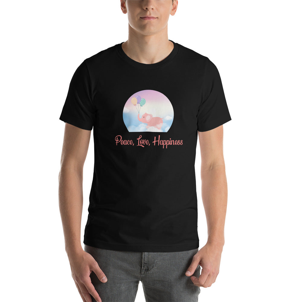 Peace, Love, Happiness Unisex t-shirt