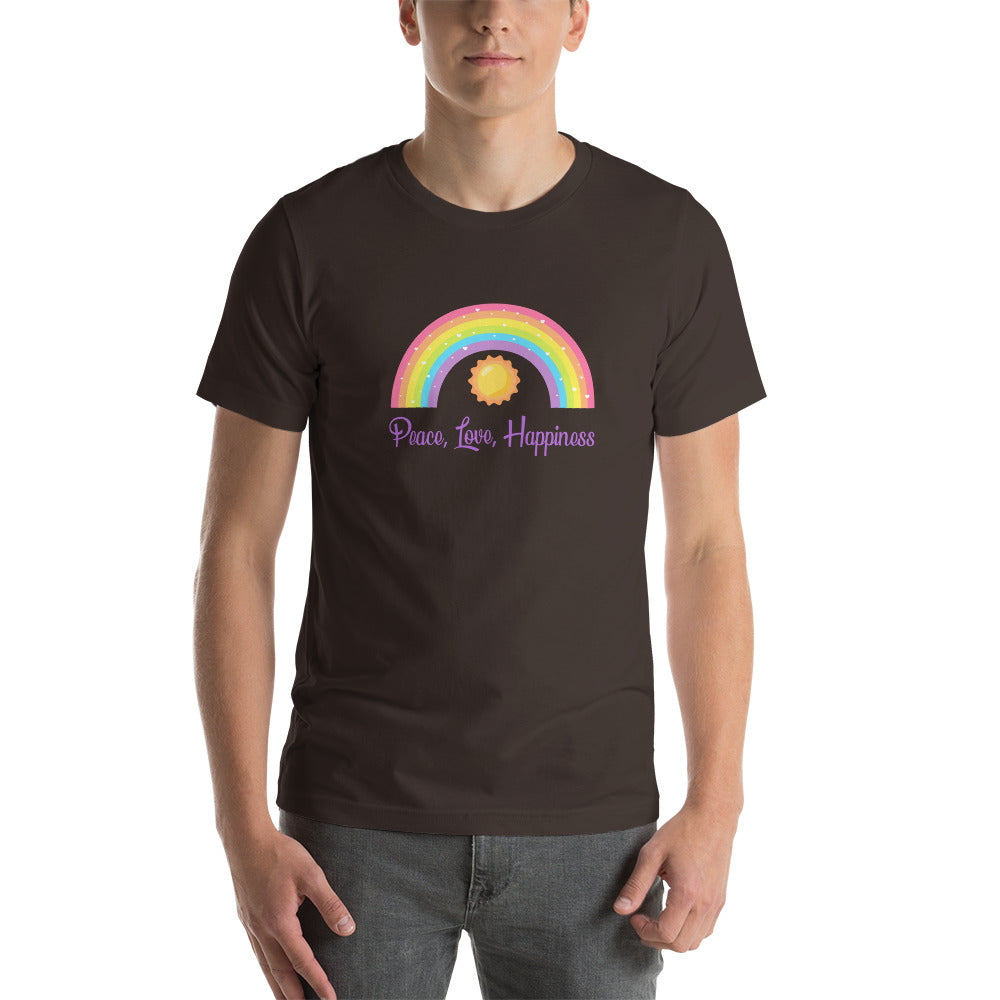 Peace, Love, Happiness Unisex t-shirt