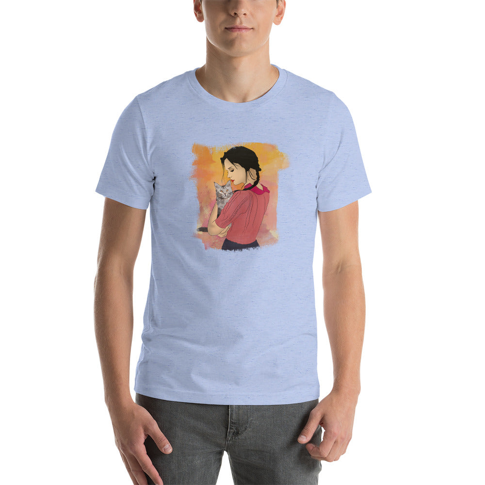 Girl With Cat Unisex t-shirt