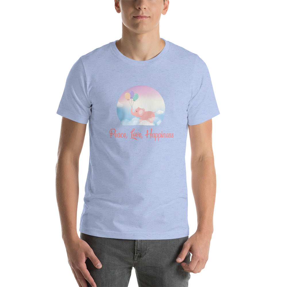 Peace, Love, Happiness Unisex t-shirt