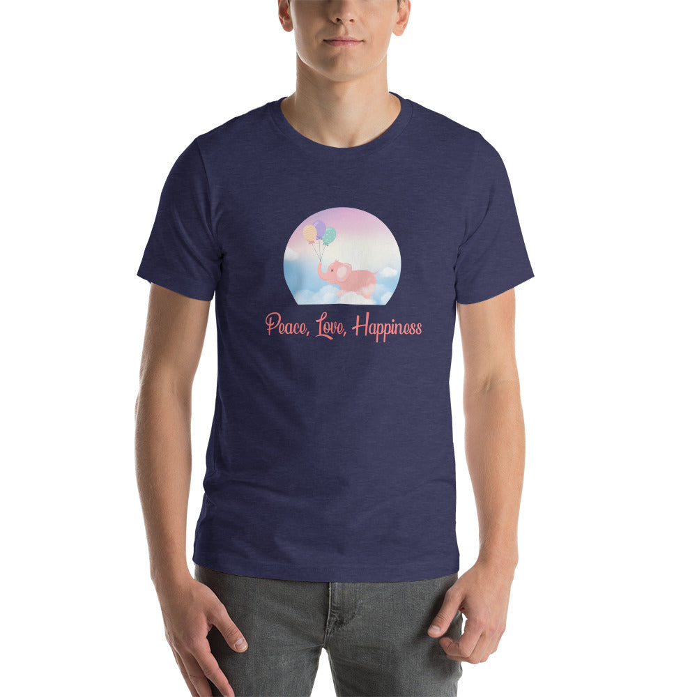 Peace, Love, Happiness Unisex t-shirt