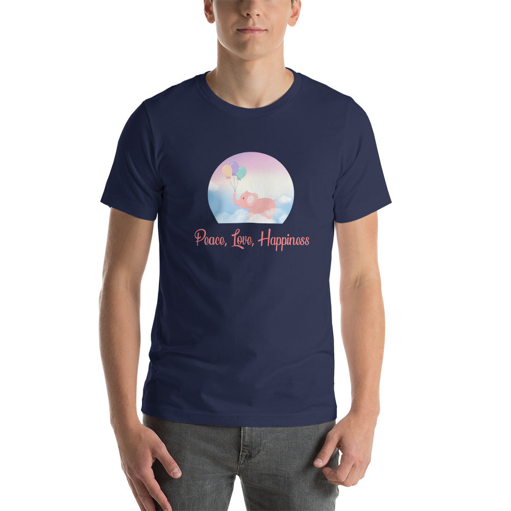 Peace, Love, Happiness Unisex t-shirt