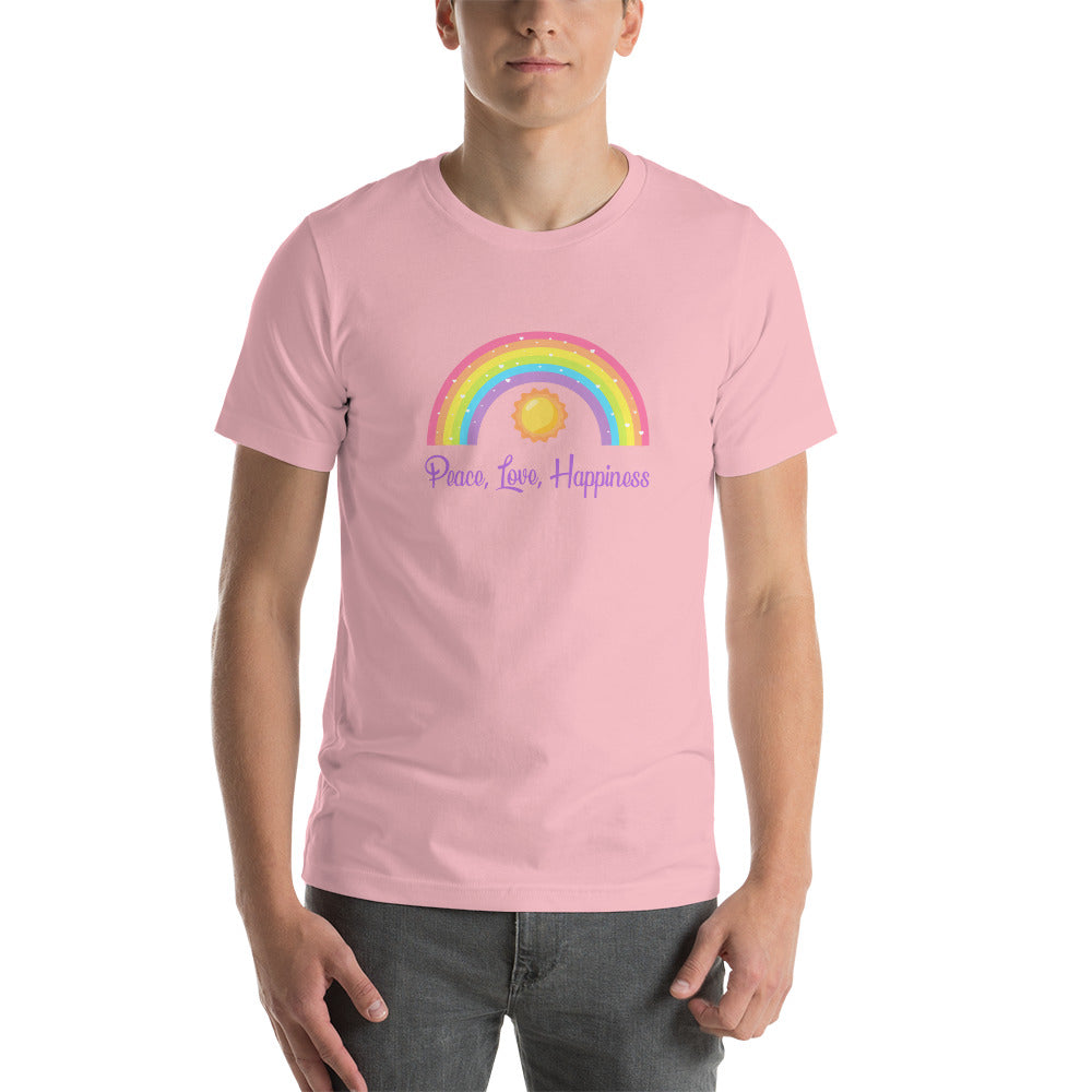 Peace, Love, Happiness Unisex t-shirt