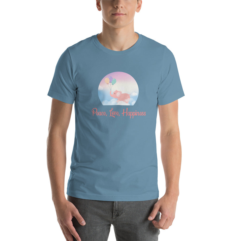 Peace, Love, Happiness Unisex t-shirt