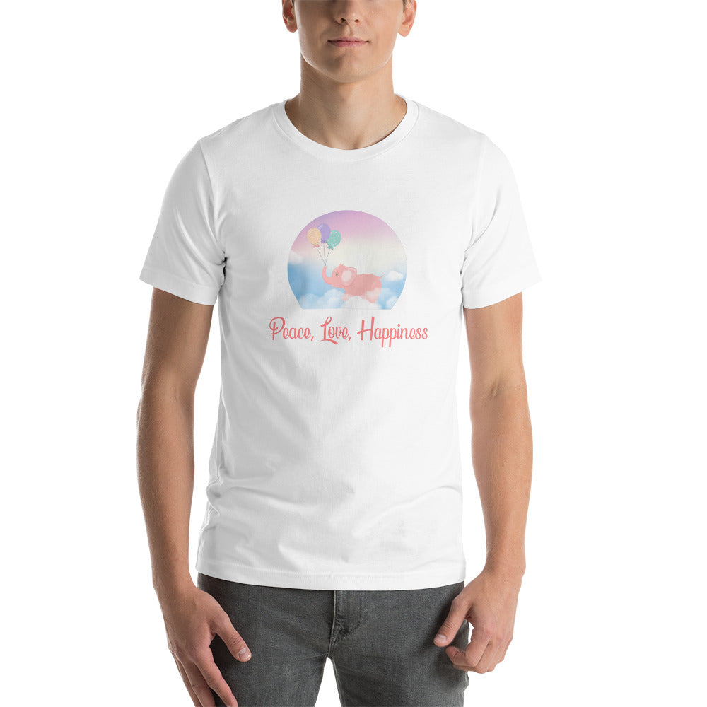 Peace, Love, Happiness Unisex t-shirt