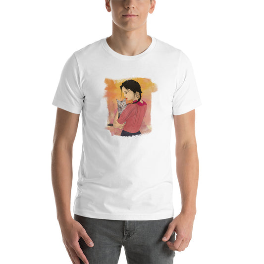 Girl With Cat Unisex t-shirt