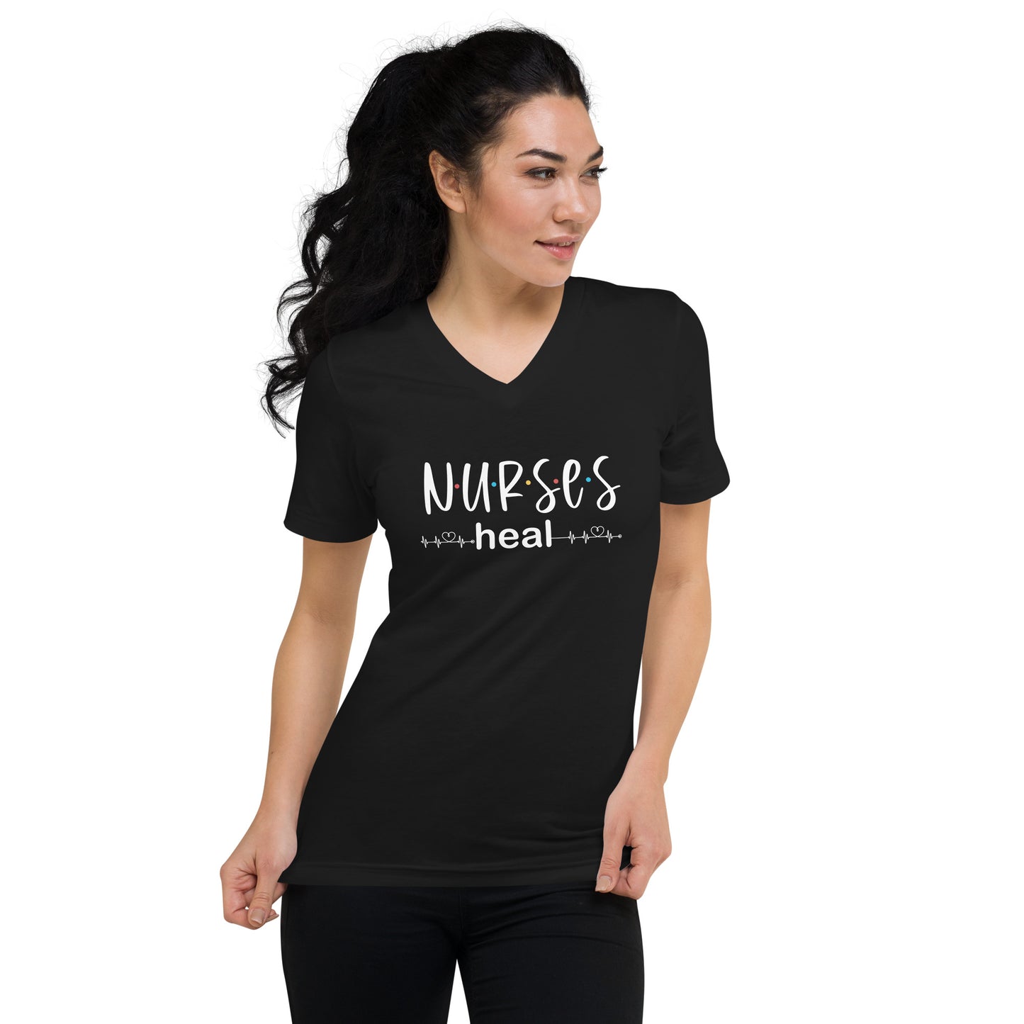 Nurses Heal Short Sleeve V-Neck T-Shirt