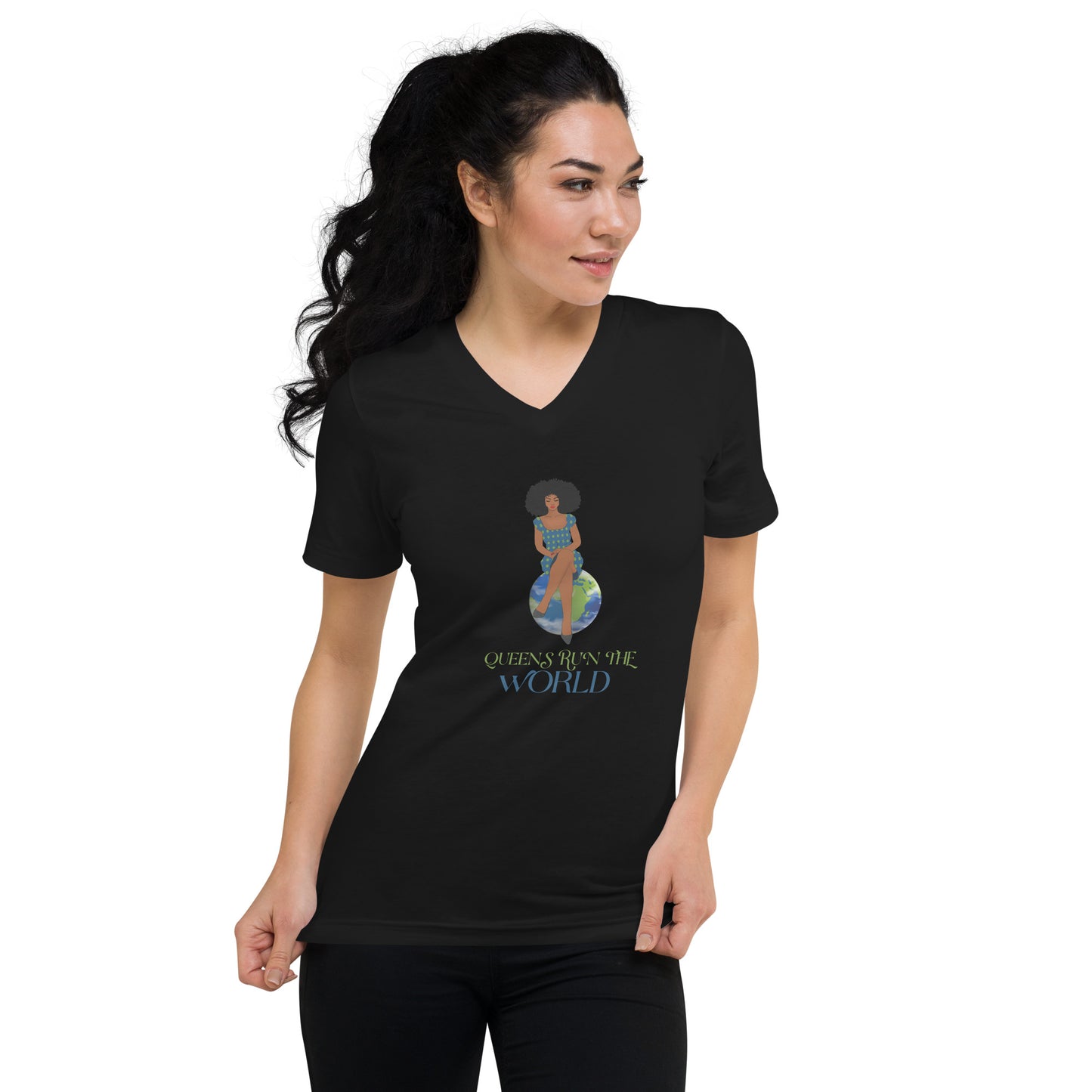 “Queens” Run The World Unisex V-Neck T-Shirt