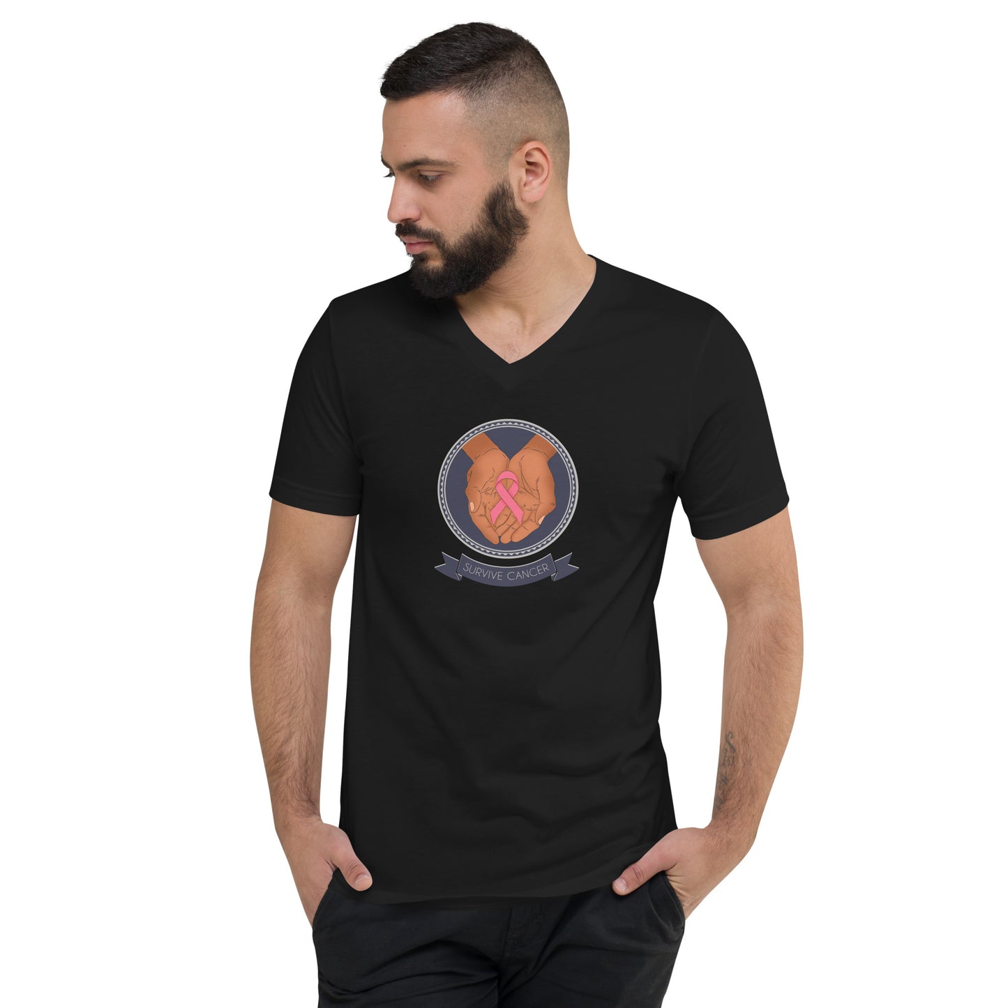 Survive Cancer Men's V-Neck T-Shirt