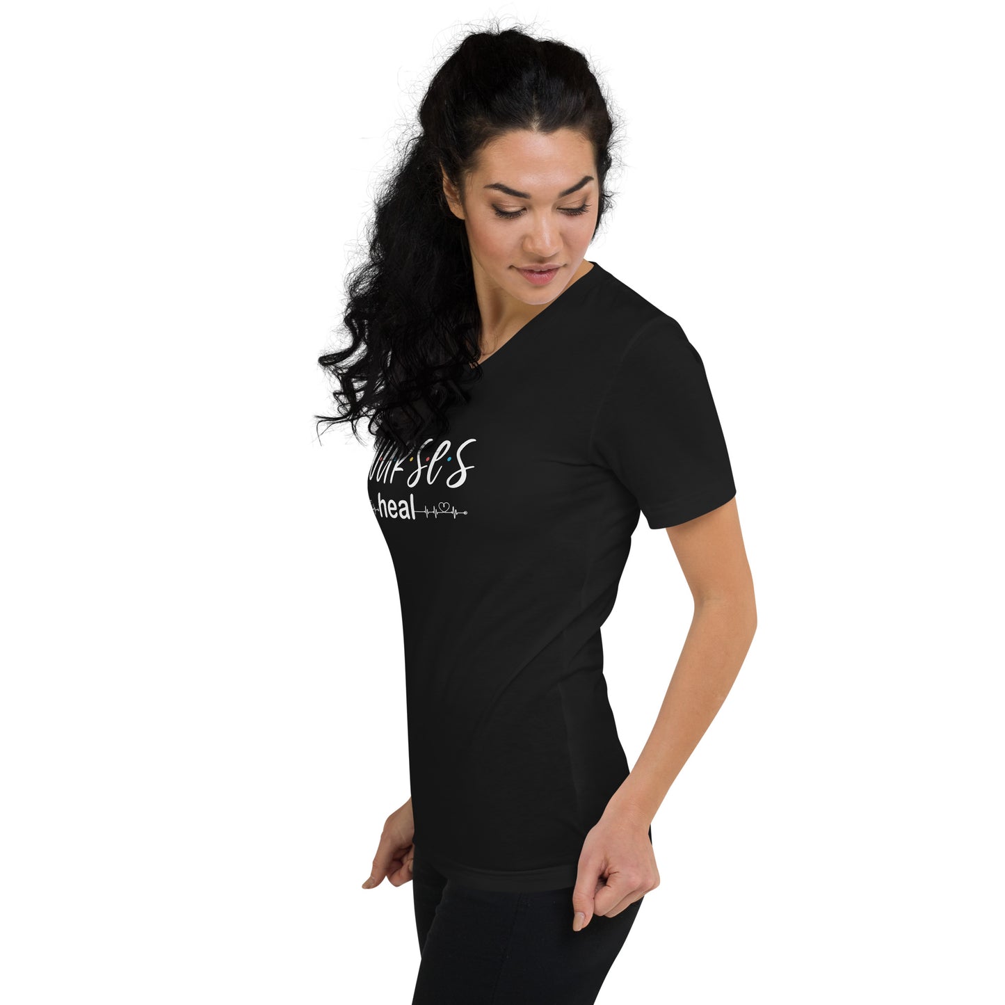 Nurses Heal Short Sleeve V-Neck T-Shirt