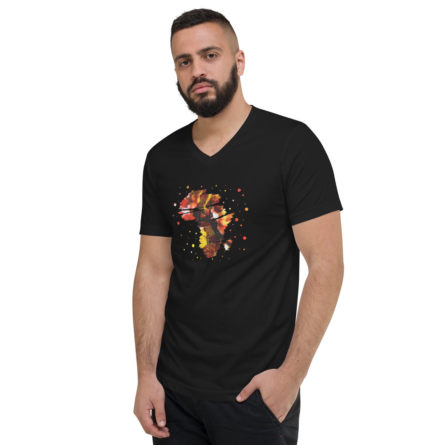 Mom With Child Men's  V-Neck T-Shirt