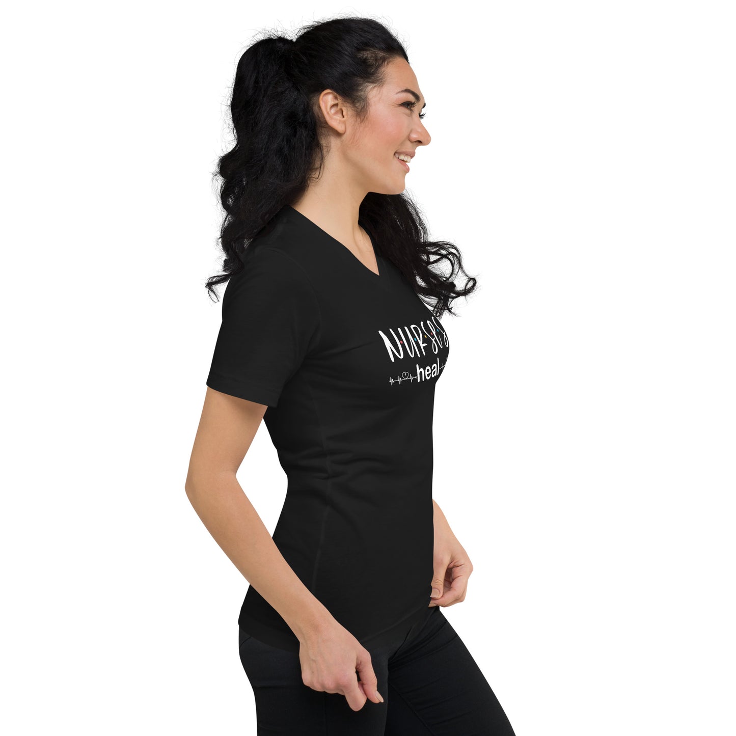 Nurses Heal Short Sleeve V-Neck T-Shirt