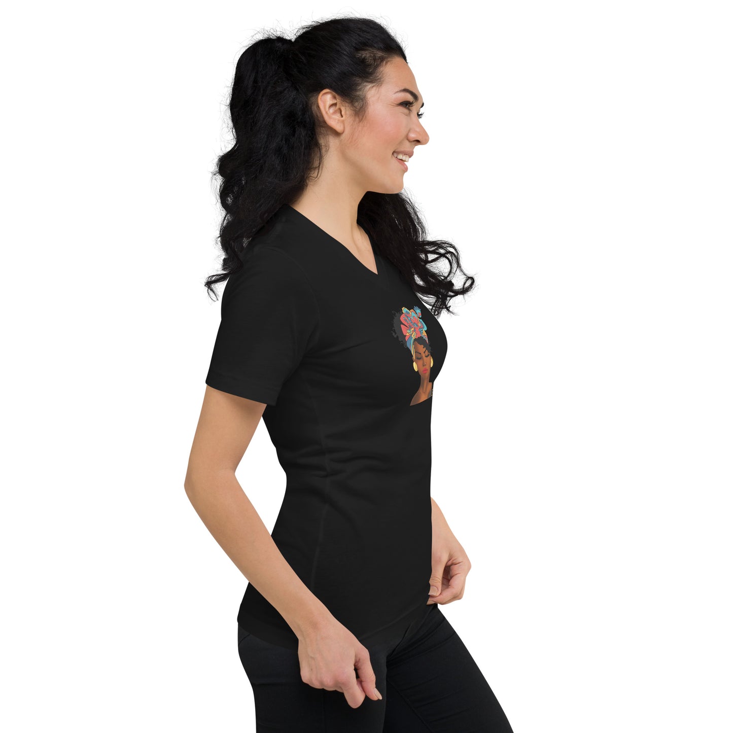 Black Beauty Unisex Short Sleeve V-Neck T-Shirt