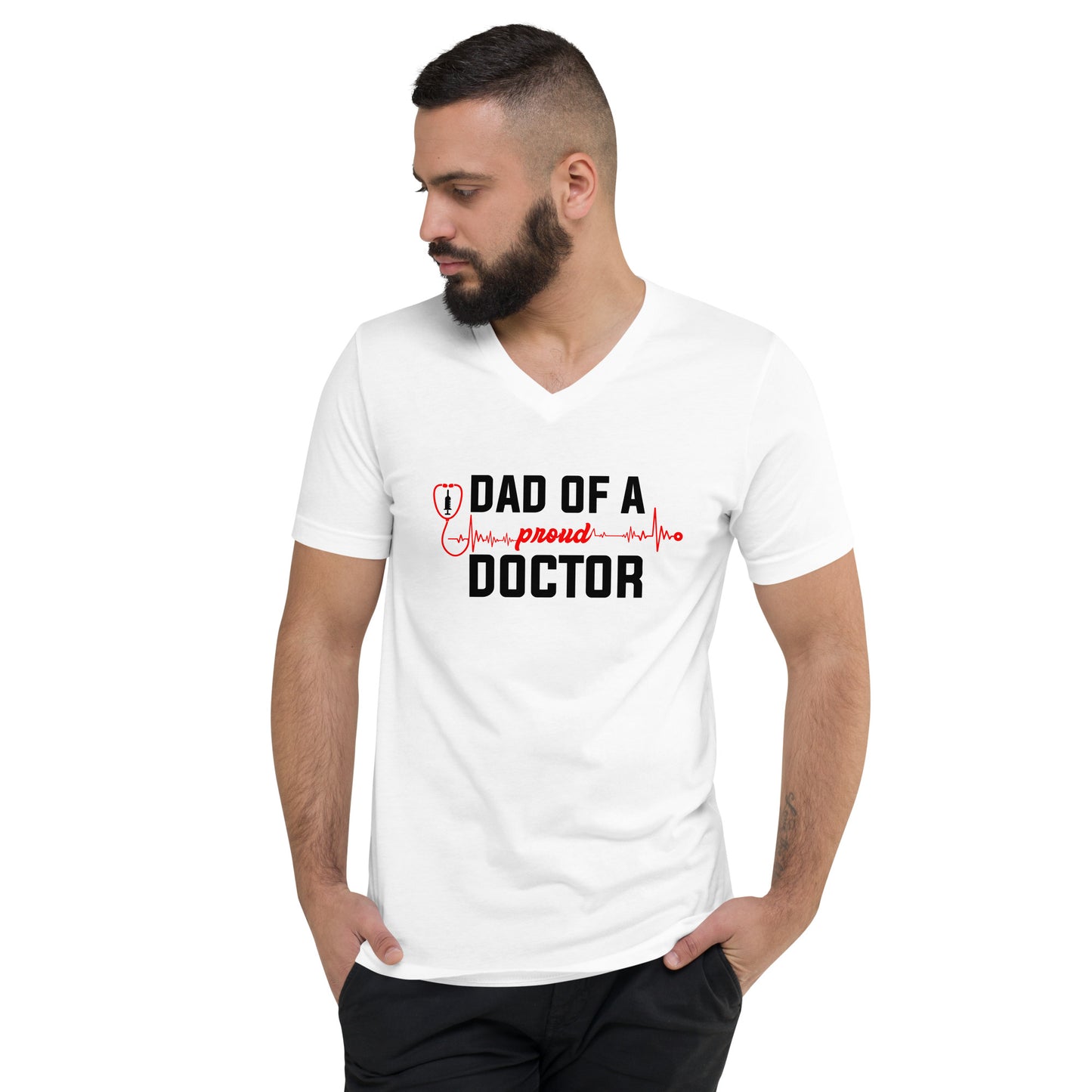 Dad Of A Proud Doctor Short Sleeve V-Neck T-Shirt