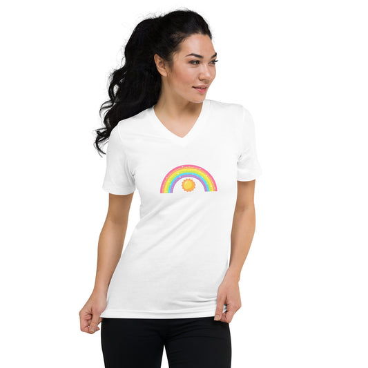 Rainbow Unisex Short Sleeve V-Neck T-Shirt