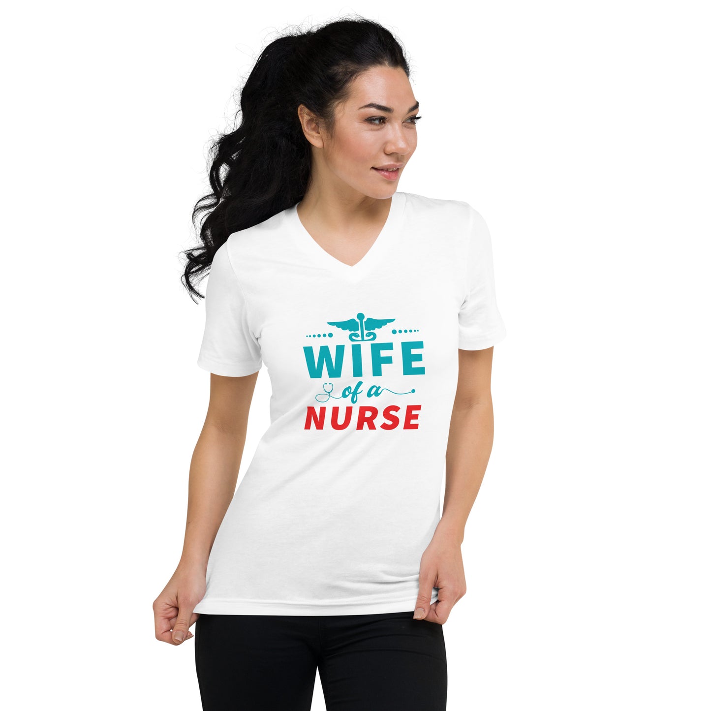 Wife Of A Nurse Unisex Short Sleeve V-Neck T-Shirt