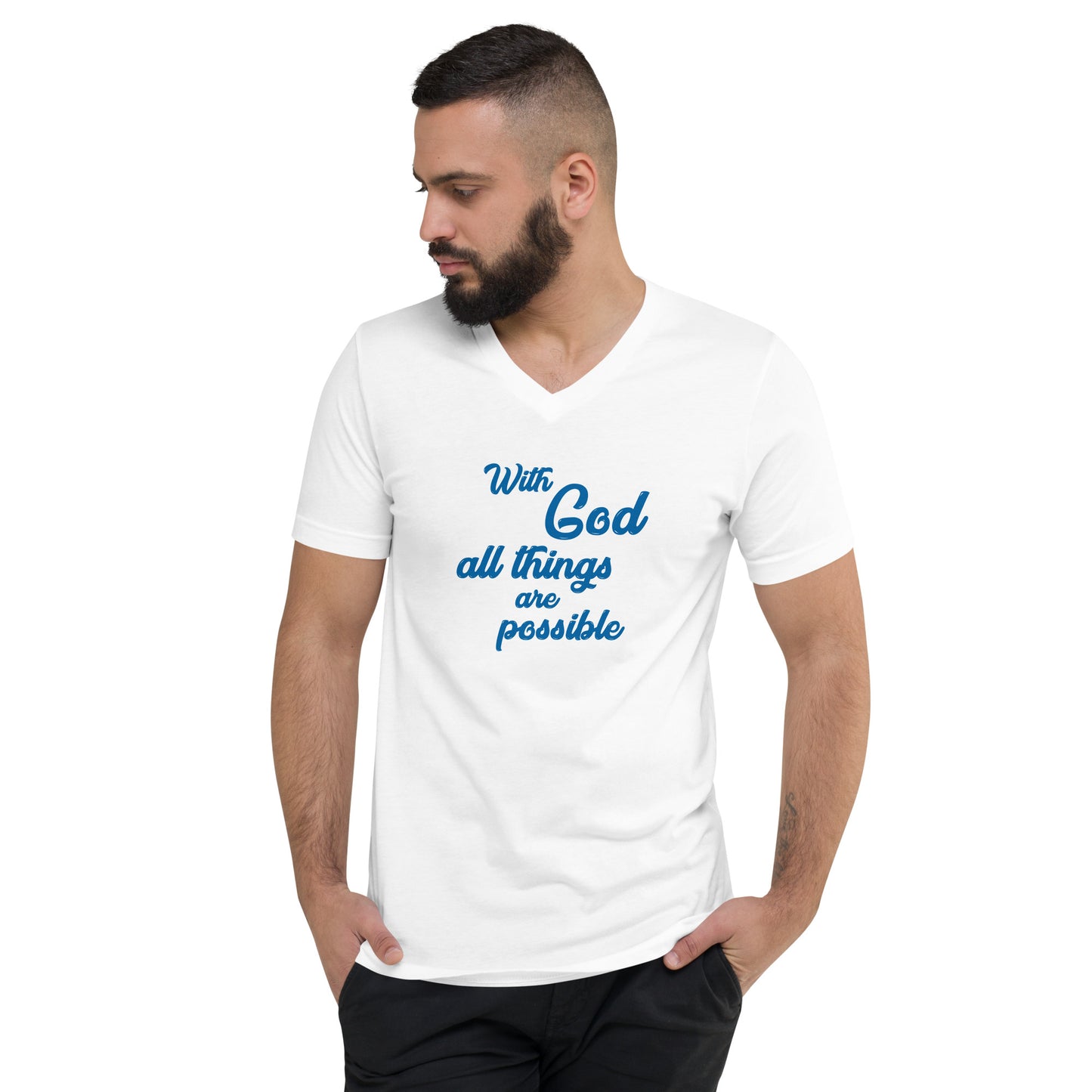 With God All Things Are Possible Men's V-Neck T-Shirt