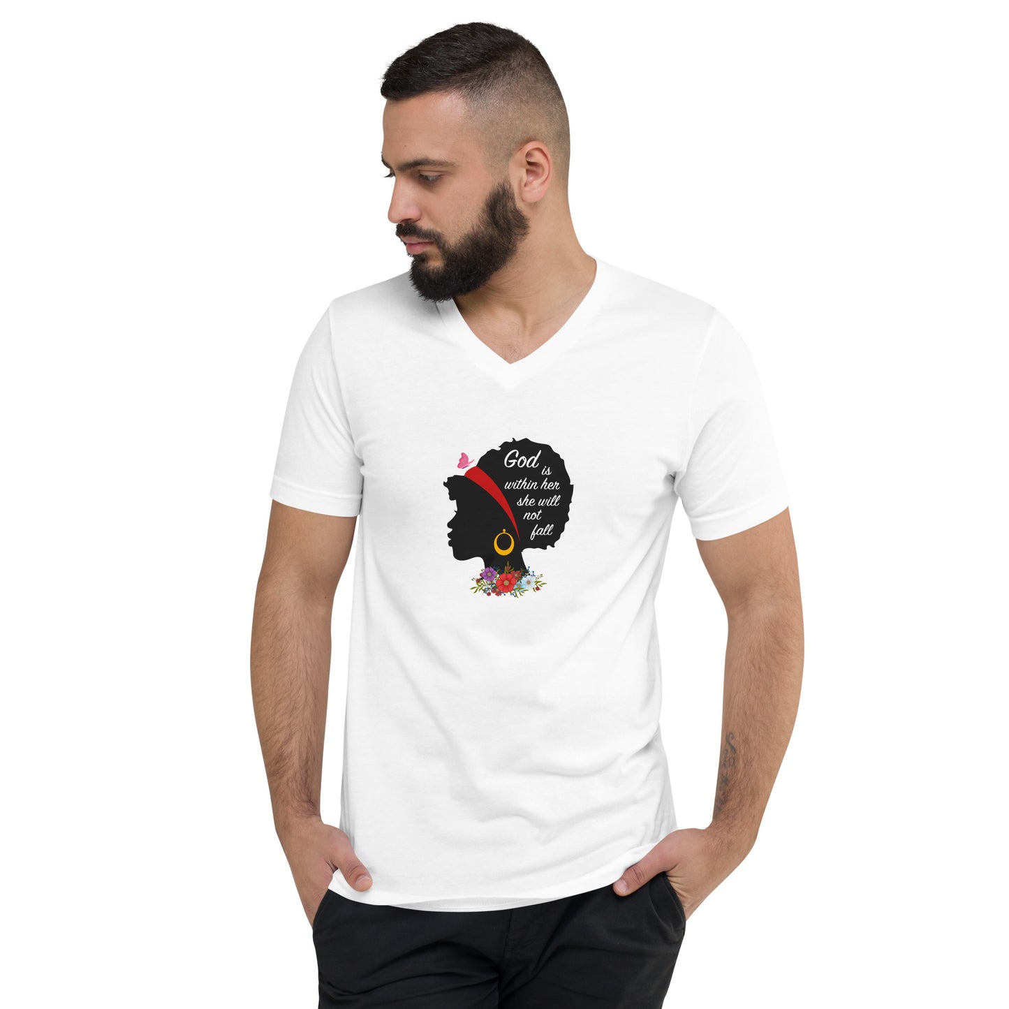 God Is Within Her Men's V-Neck T-Shirt