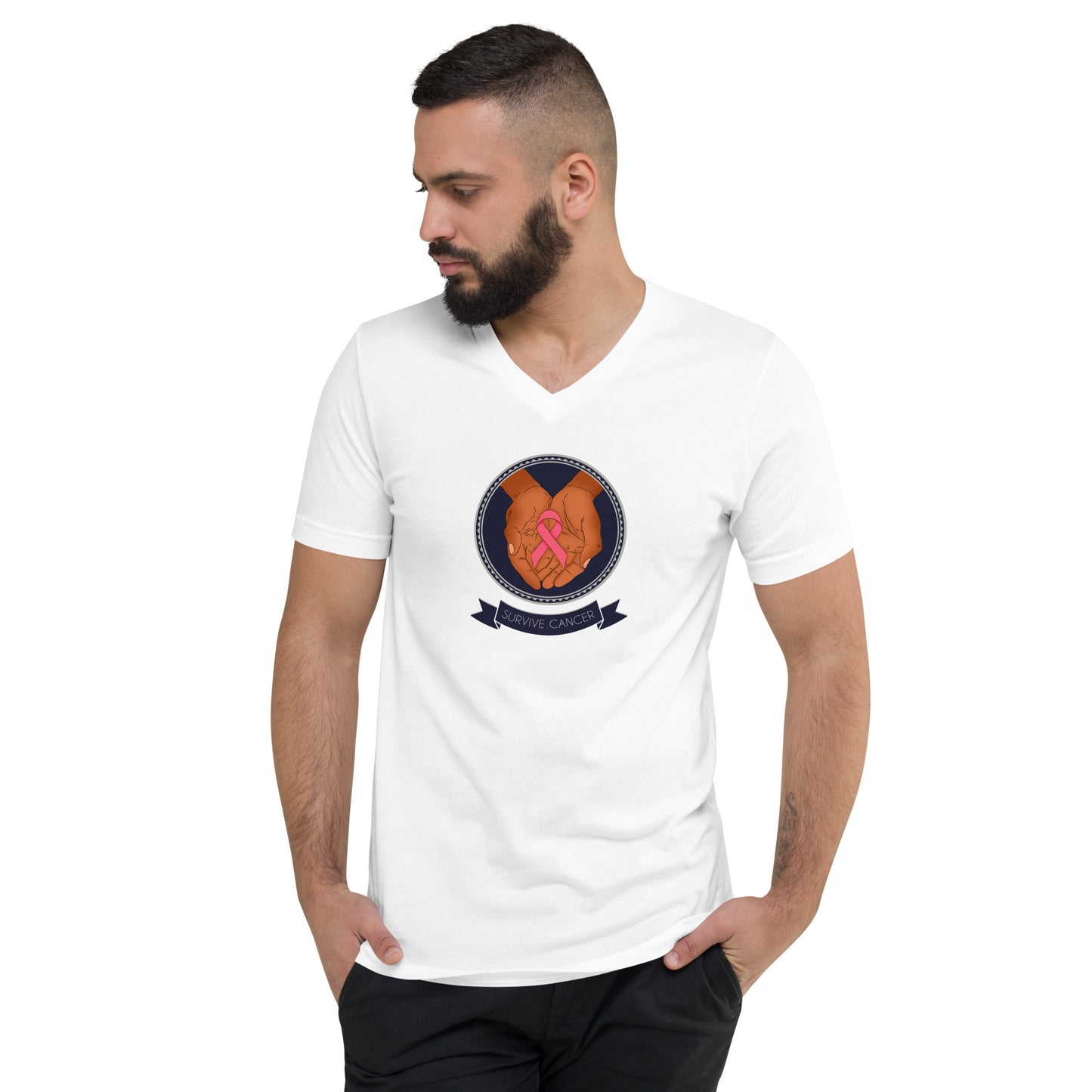 Survive Cancer Men's V-Neck T-Shirt