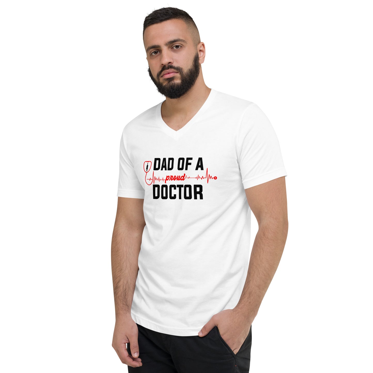 Dad Of A Proud Doctor Short Sleeve V-Neck T-Shirt