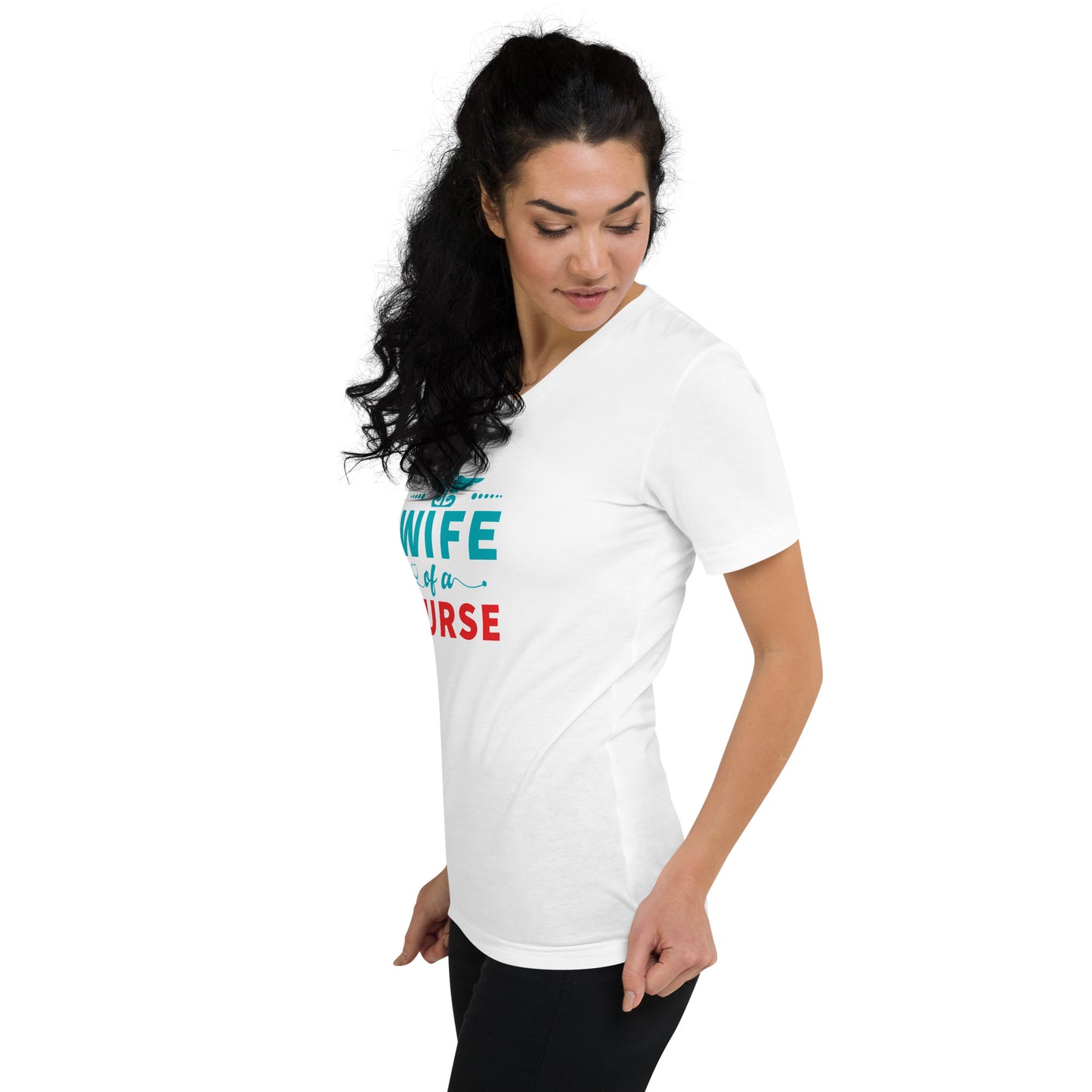 Wife Of A Nurse Unisex Short Sleeve V-Neck T-Shirt