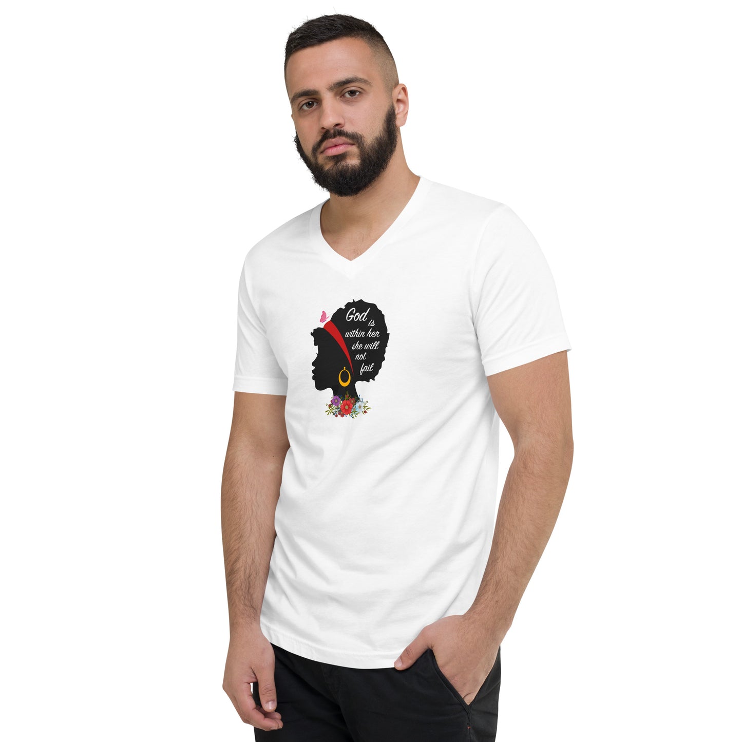 God Is Within Her Men's V-Neck T-Shirt