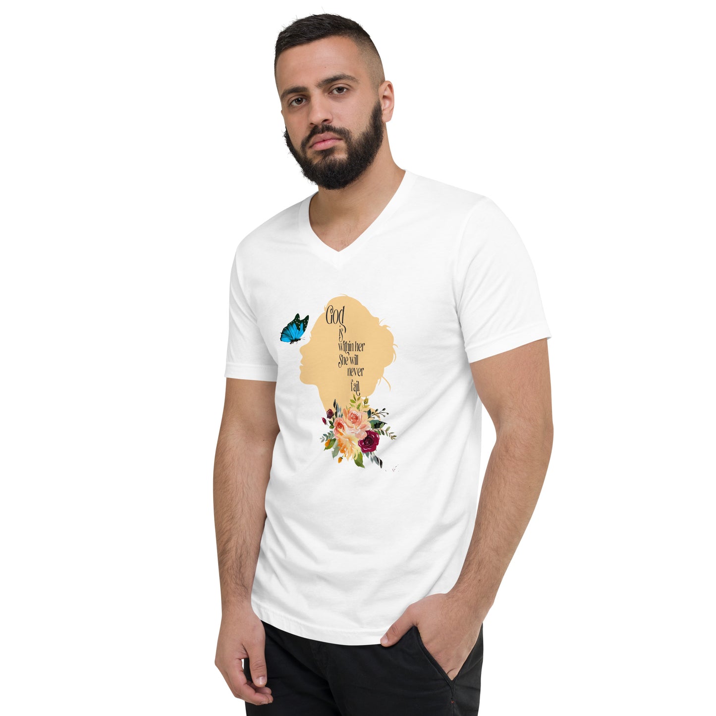 God Is Within Her Men's V-Neck T-Shirt