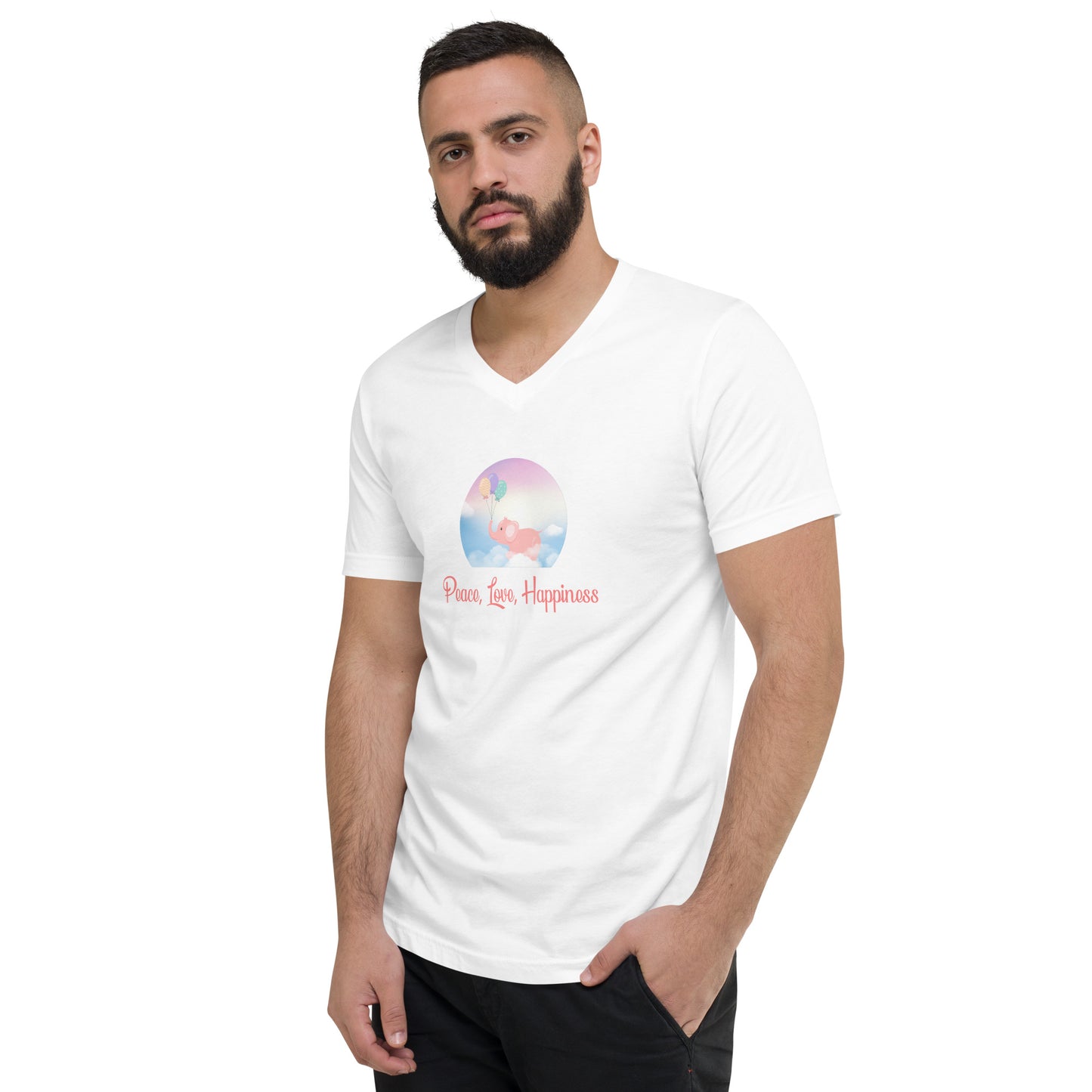 Peace, Love, Happiness Men's V-Neck T-Shirt