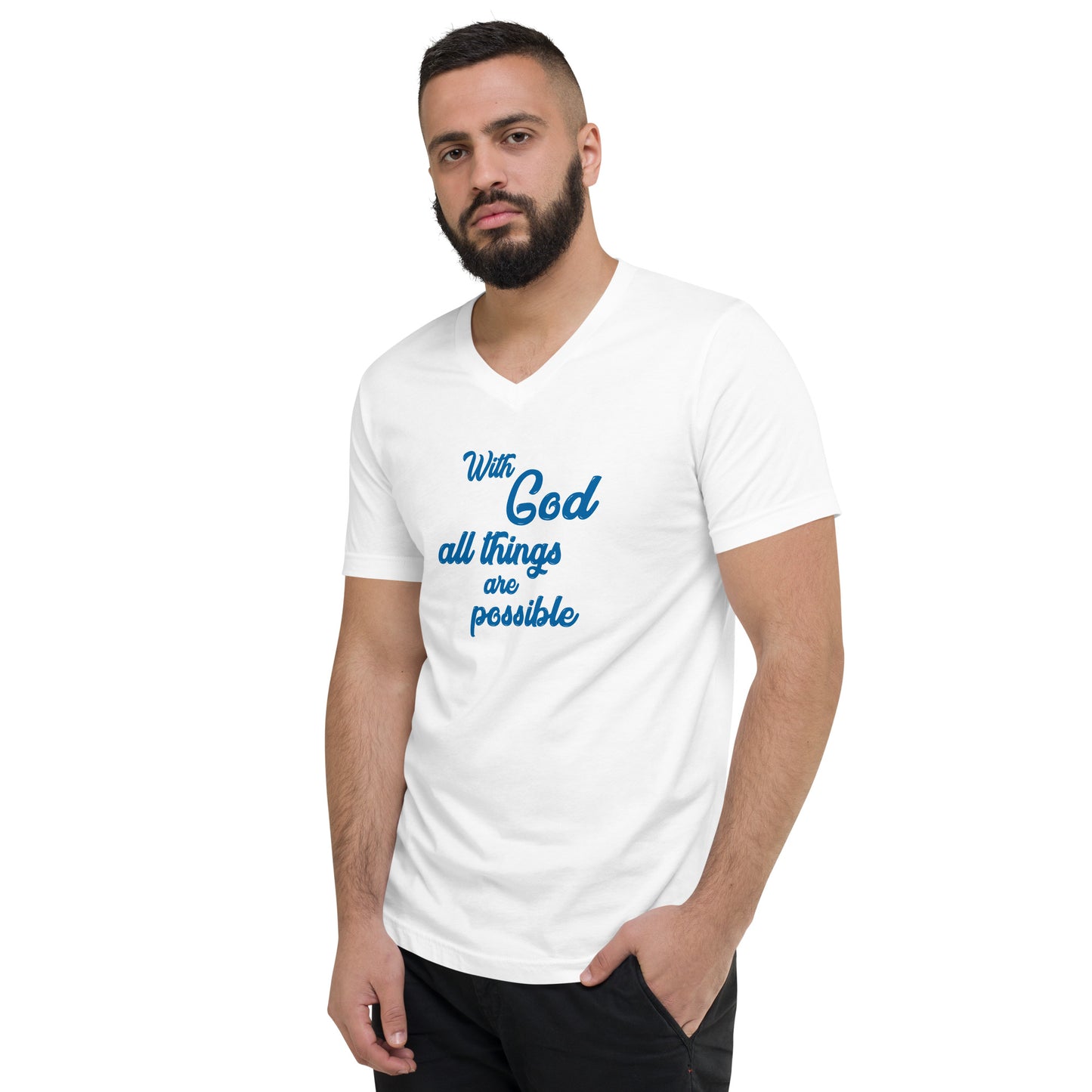 With God All Things Are Possible Men's V-Neck T-Shirt